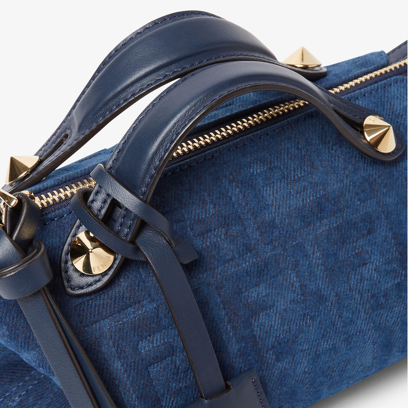 By The Way Soft Mini Blue FF denim flocked mini-bag 8