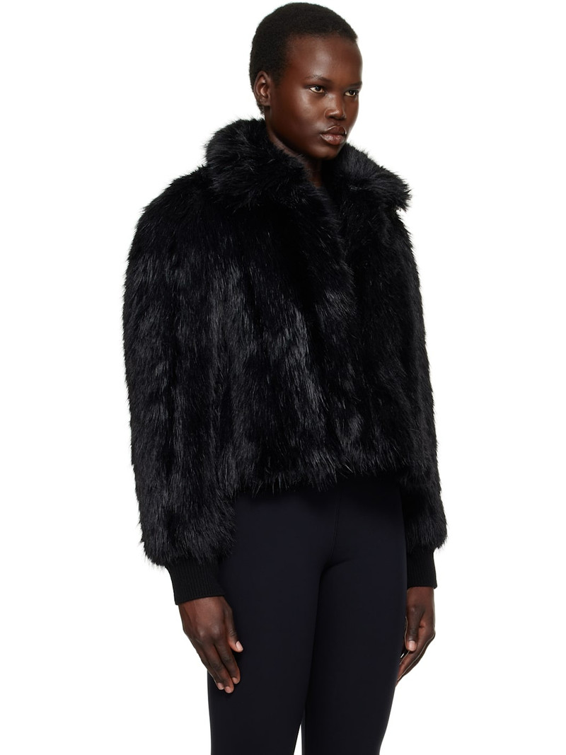 Black Shrunk Faux-Fur Jacket 2