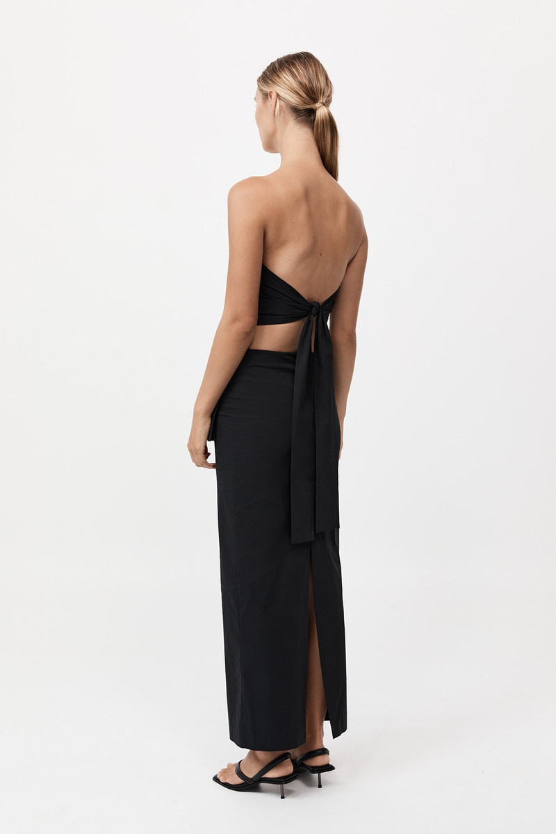 Strapless Tie Back Top - Black 4
