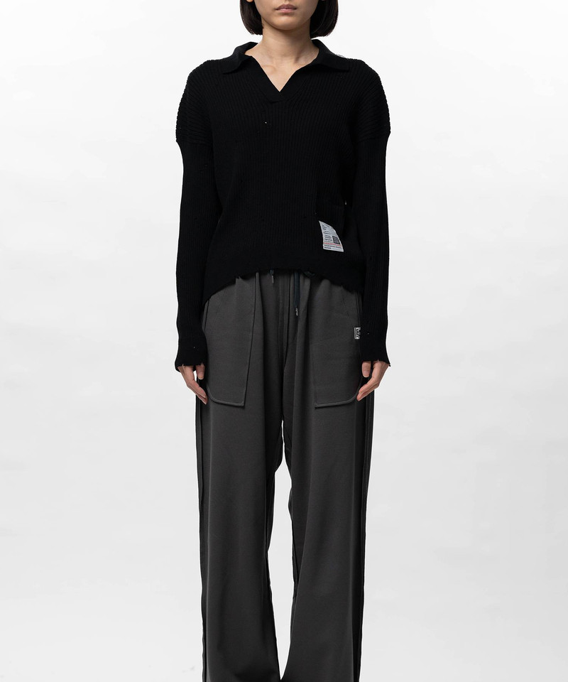 Distressed Knit Skipper Sweater 2