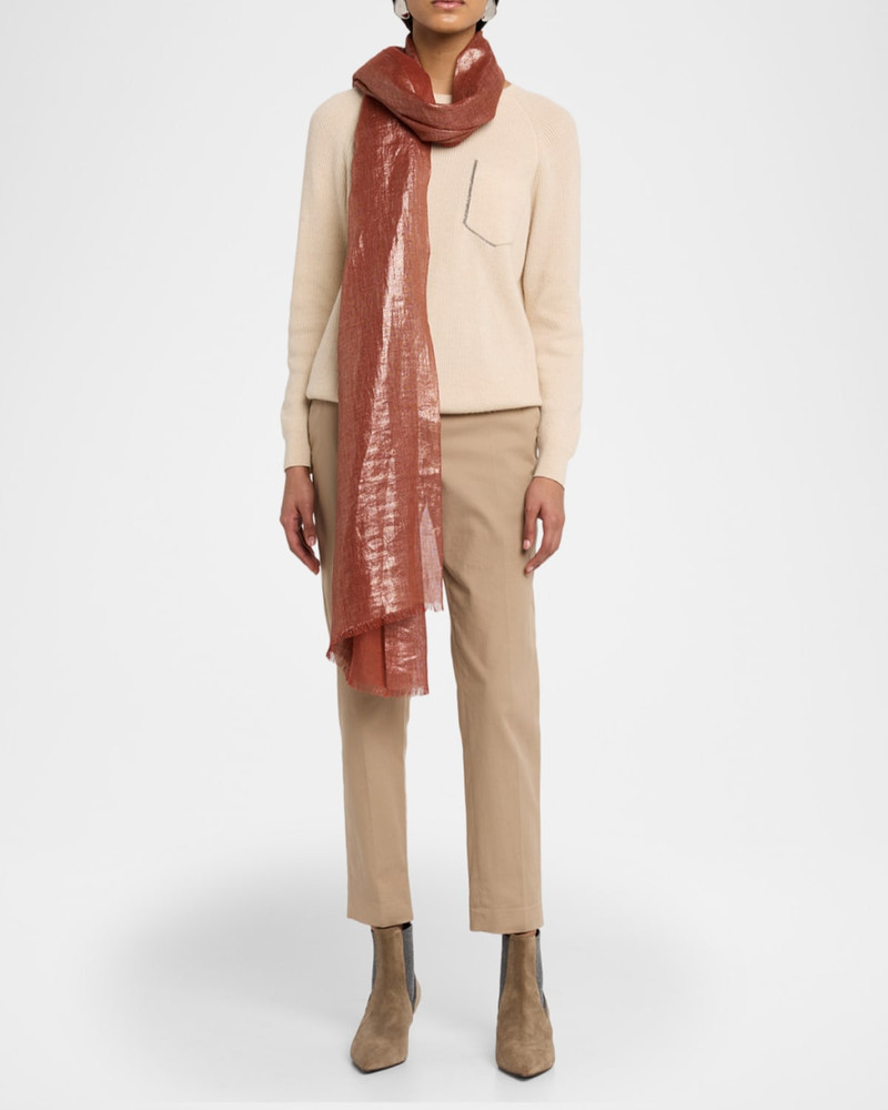 Brunello Cucinelli Linen Lurex Linen Scarf outlook