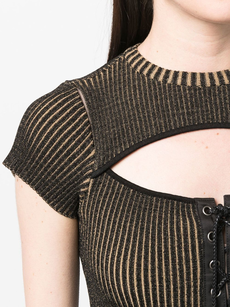 cut out-detail ribbed knitted top 5