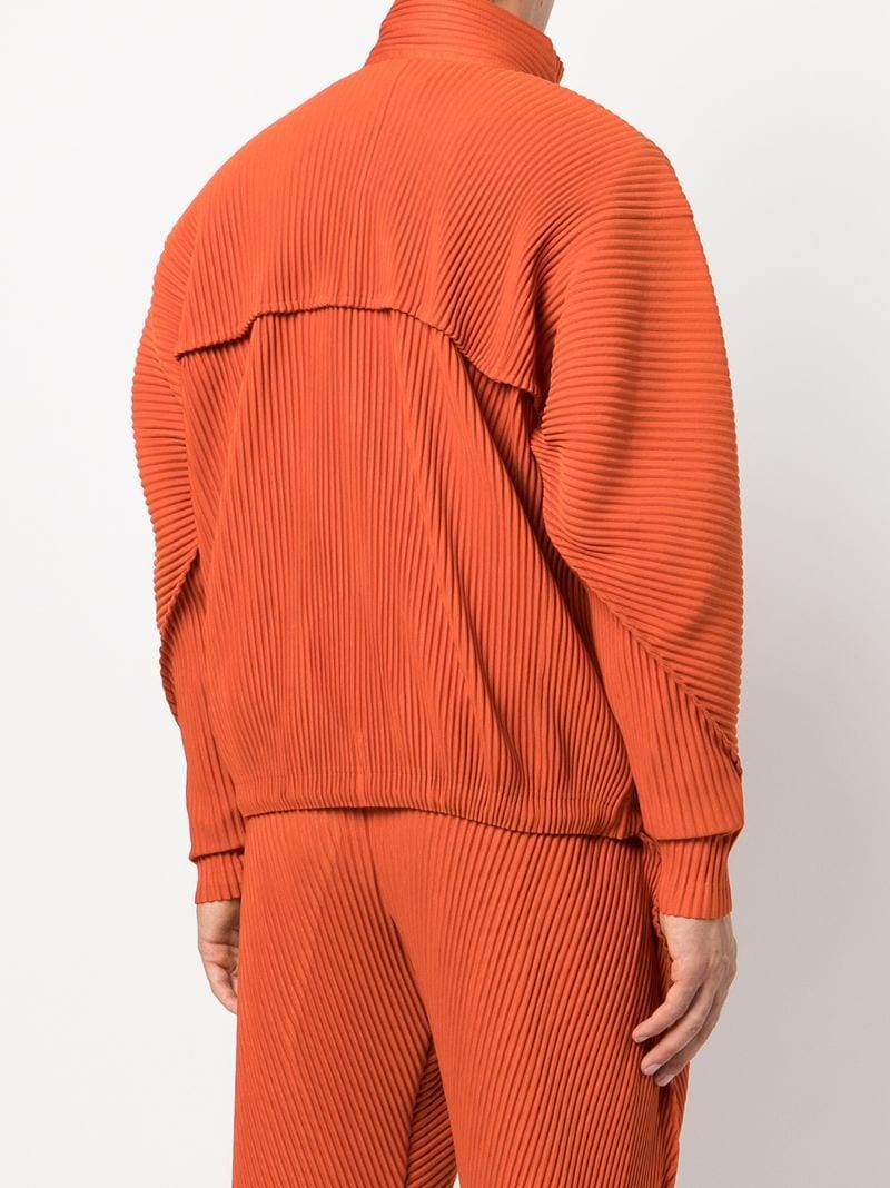 high-neck plissé zip jacket - 4