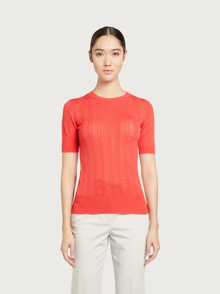 SHORT SLEEVED KNITTED TOP - 2