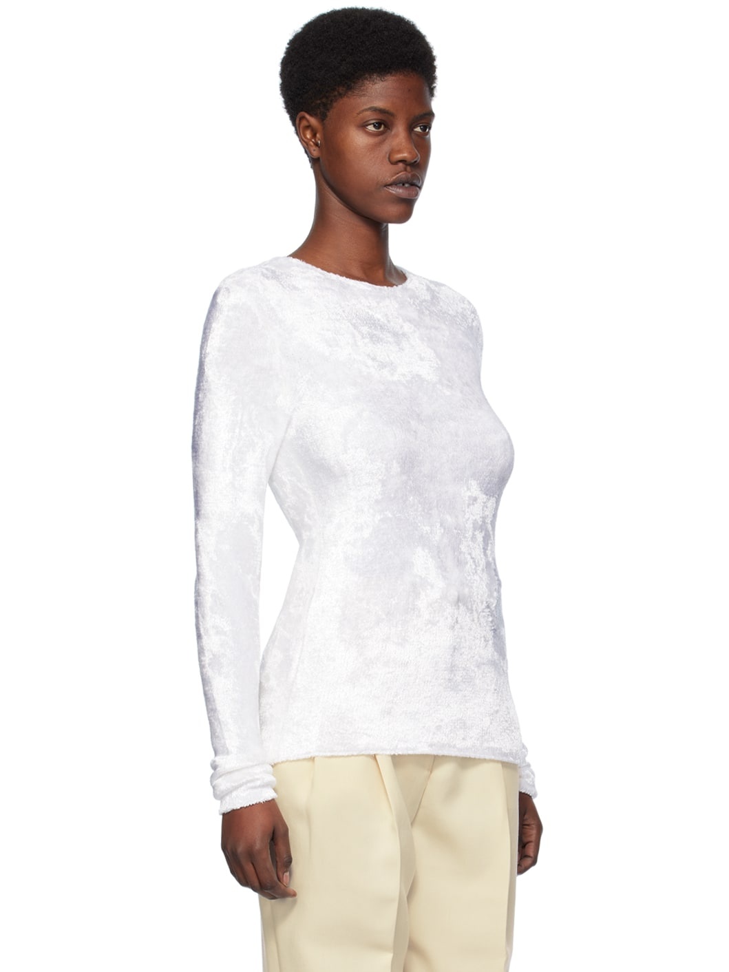White Slim Long Sleeve T-Shirt - 2