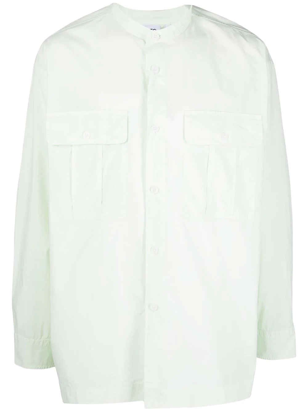 mock-neck cotton shirt - 1