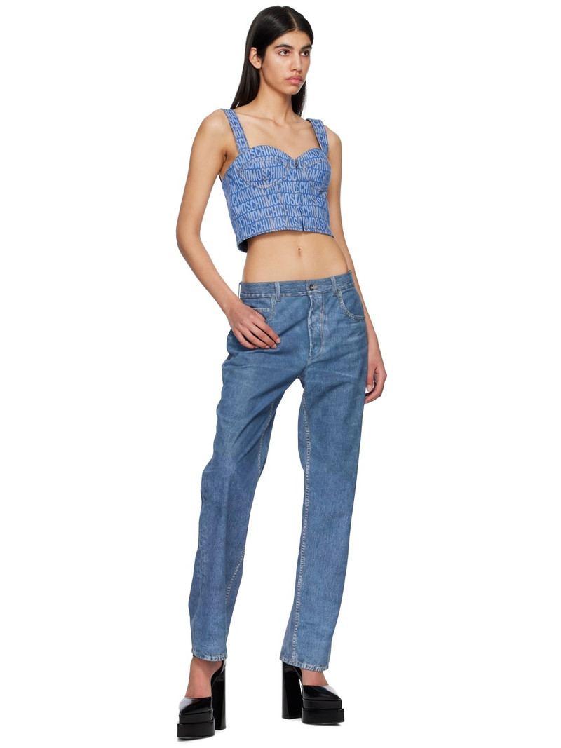 Moschino Blue Jacquard Denim Camisole outlook
