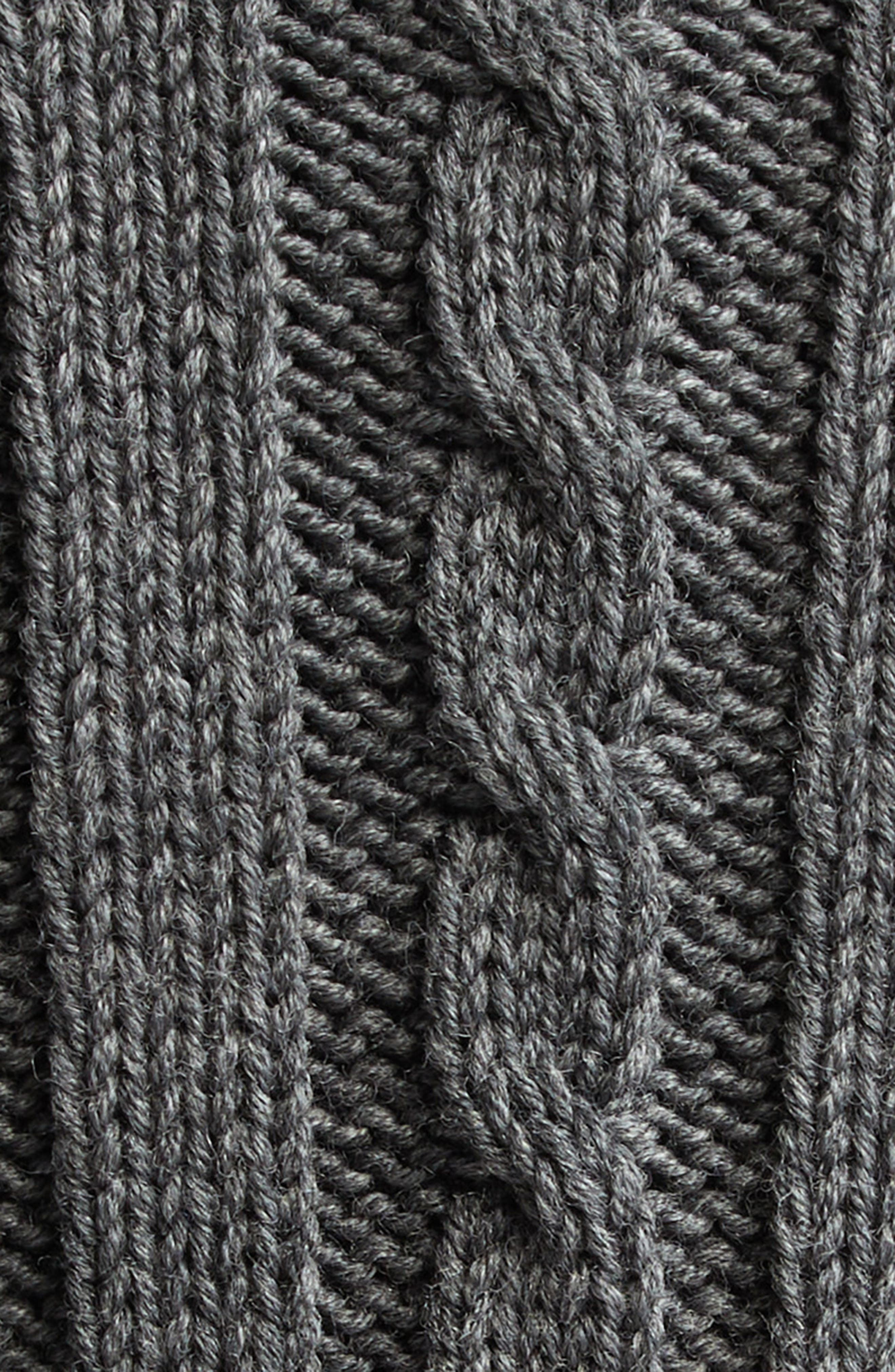 Thom Browne Cable Knit Virgin Wool V-Neck Sweater in Medium Grey at Nordstrom - 7