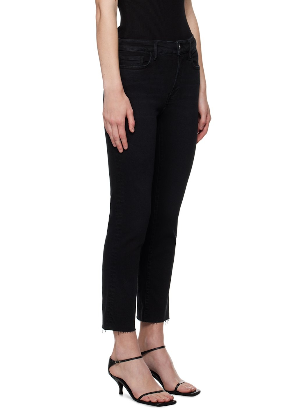 Black 'Le High Straight' Jeans - 2