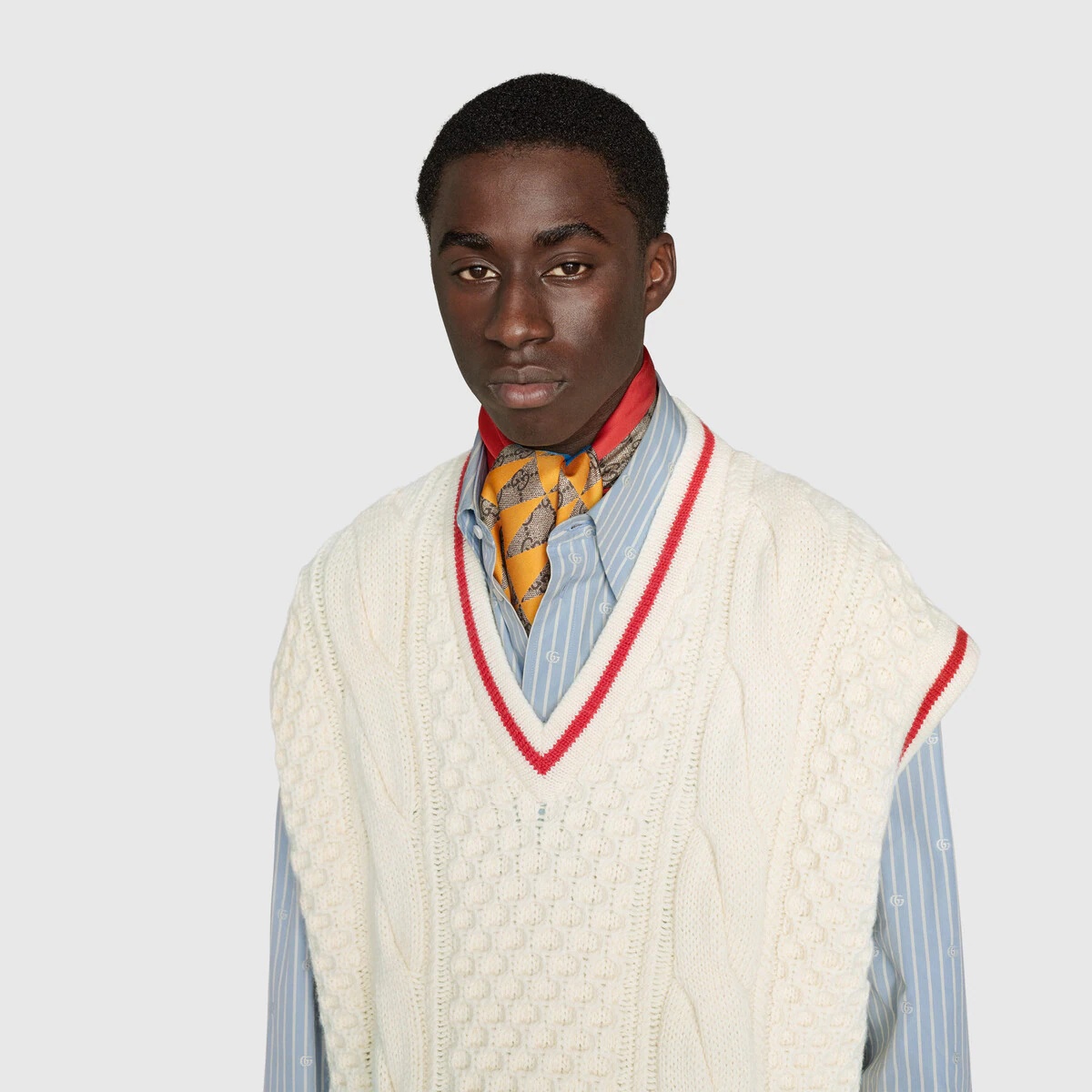 Geometric GG print twill scarf - 4