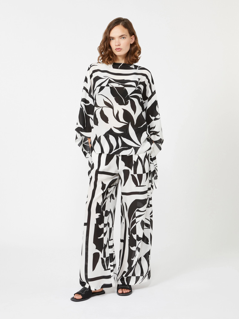 Max Mara VOTO Printed silk palazzo trousers - BLACK outlook