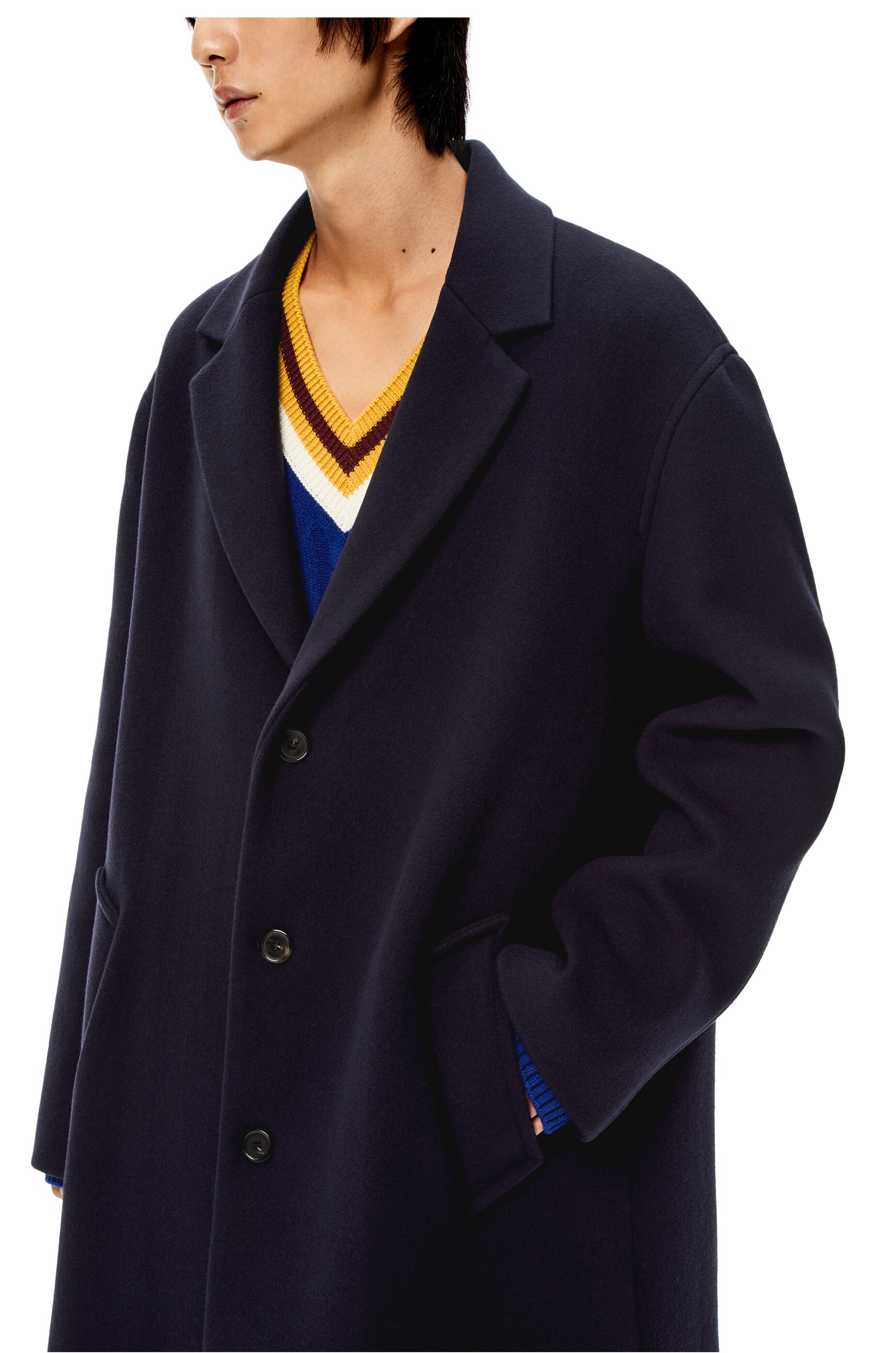 Drop shoulder coat in wool and cashmere - 5