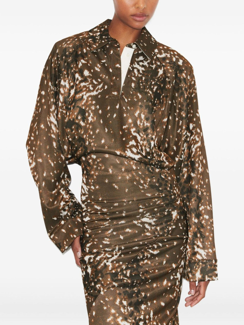 abstract print long sleeves dress 5