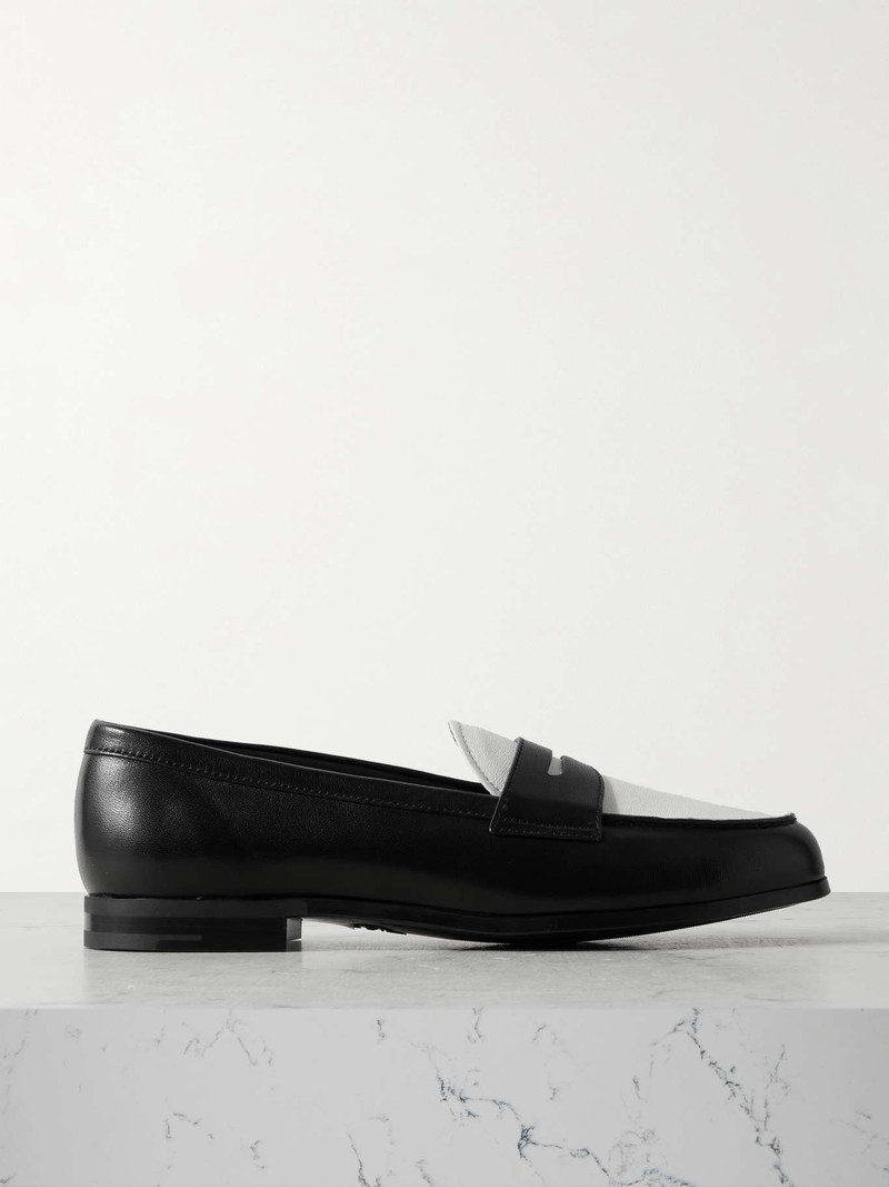 Natalie two-tone leather loafers Black - 1