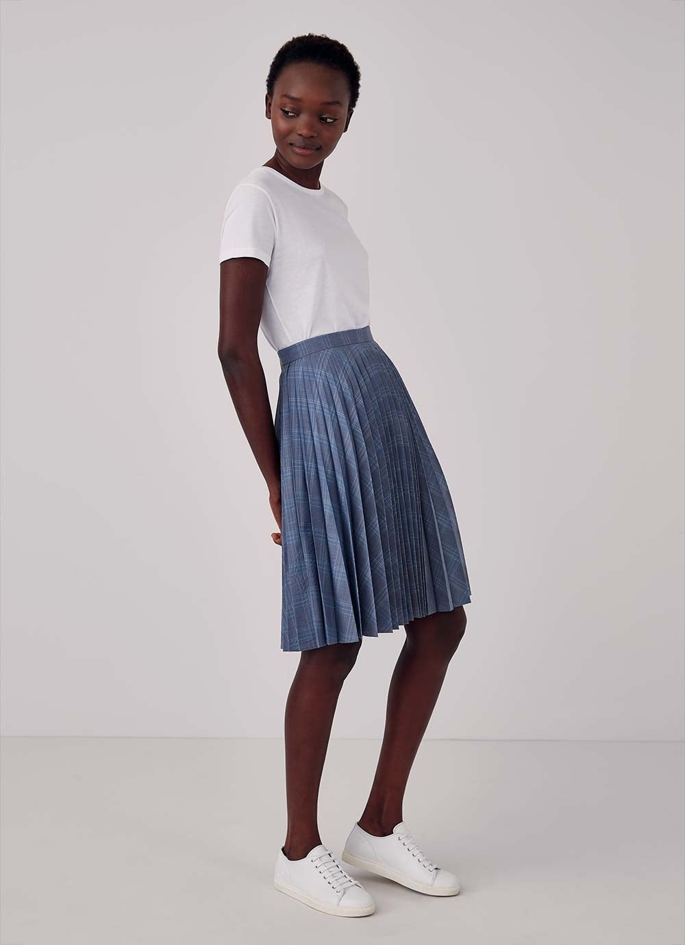 Wool Sunray Pleated Skirt - 1