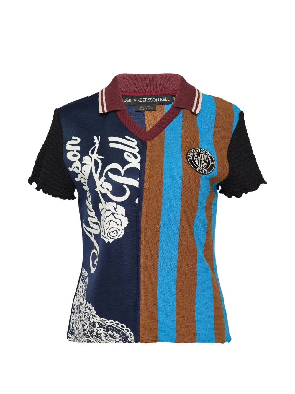 striped panelled top - 1