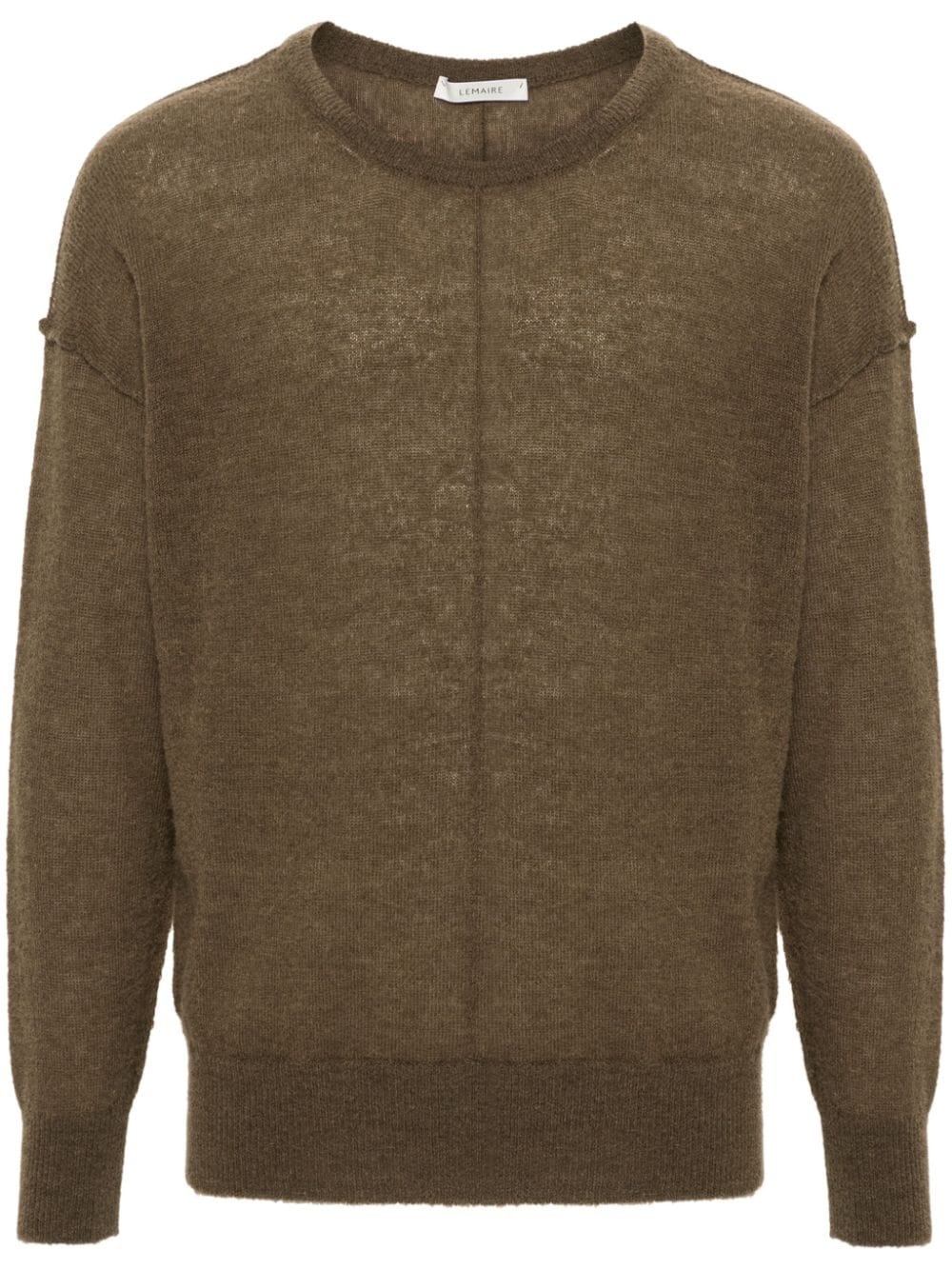 brushed fine-knit jumper - 1