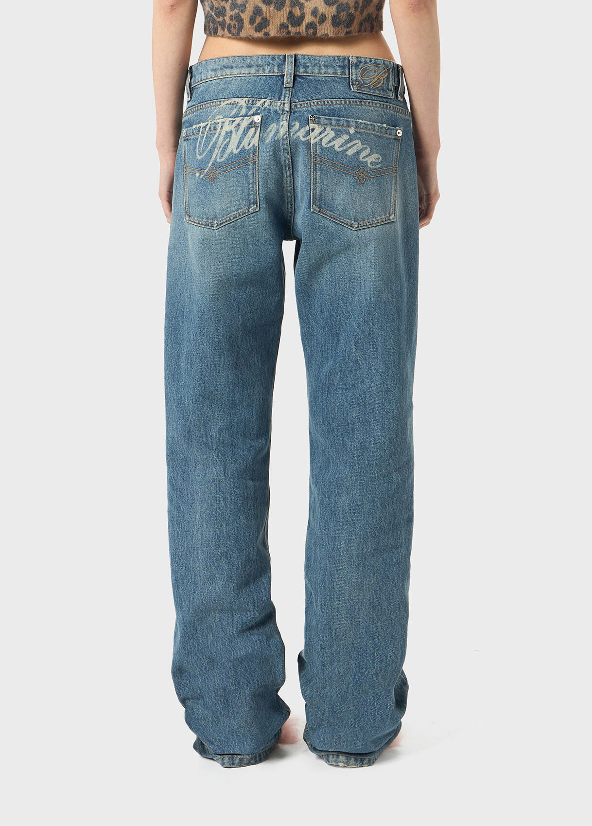 STRAIGHT LEG JEANS WITH LOGO PRINT - 3