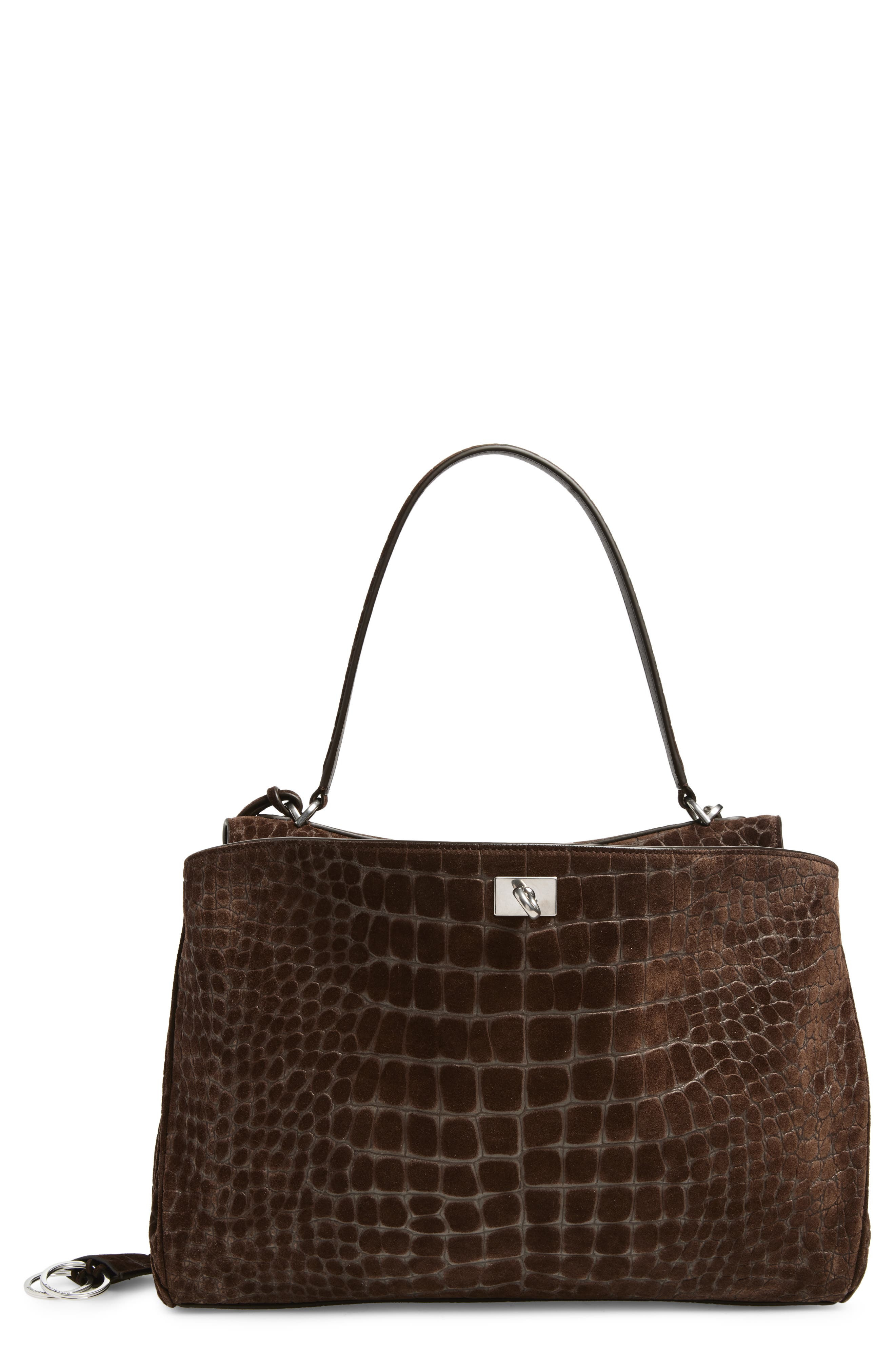 Balenciaga Medium Rodeo Croc Embossed Suede Top Handle Bag in 2411 Piper at Nordstrom - 1