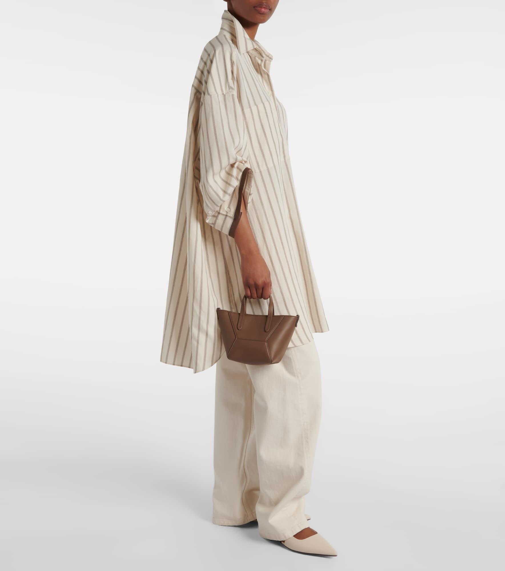 Duo Small leather tote bag - 5