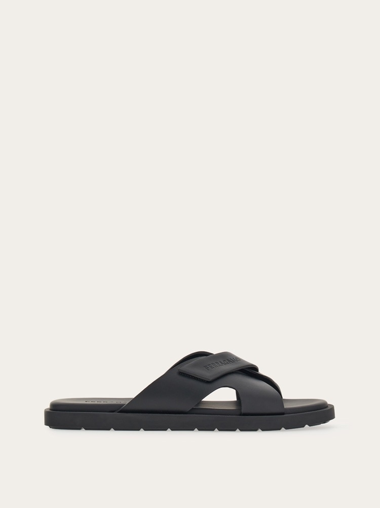 DOUBLE STRAP SANDAL WITH SIGNATURE - 1
