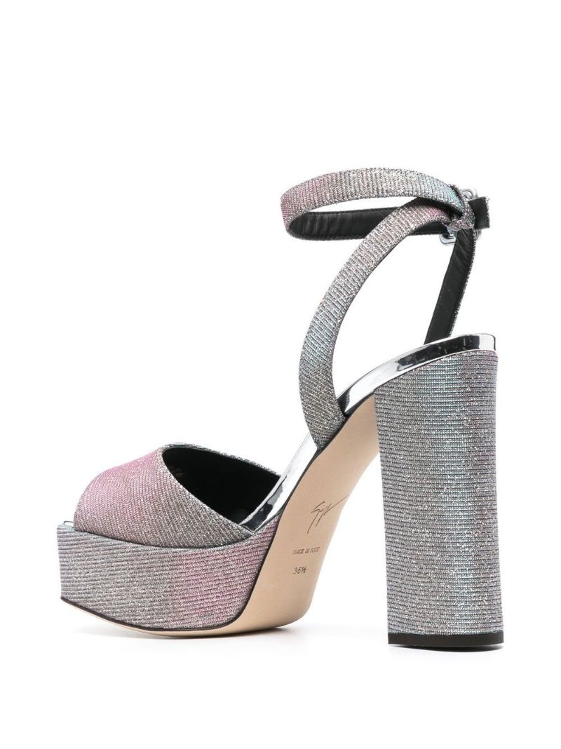 glitter-detail heeled 125mm sandals - 3