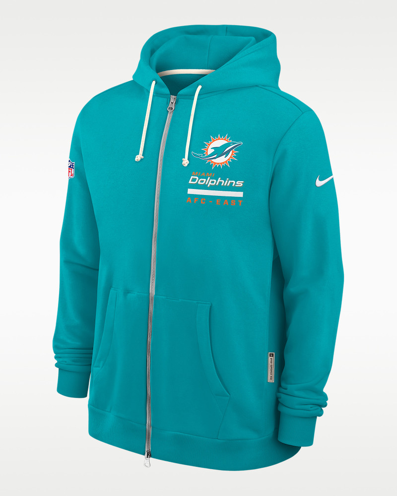 Miami Dolphins Utility Player Sideline Men's Nike Dri-FIT NFL Full-Zip Hoodie 1