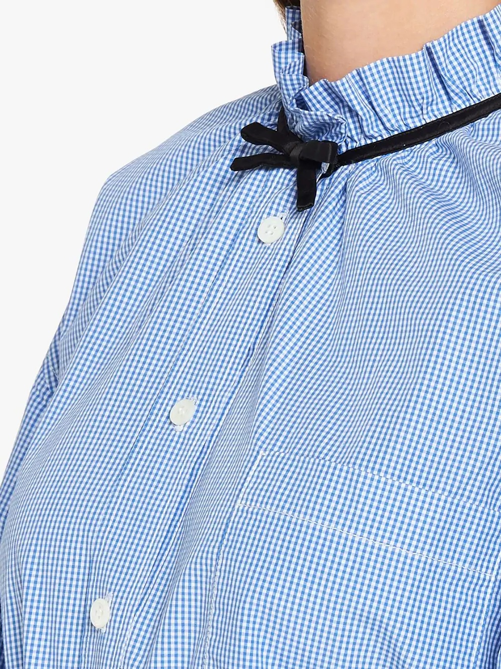 bow detail gingham shirt - 5