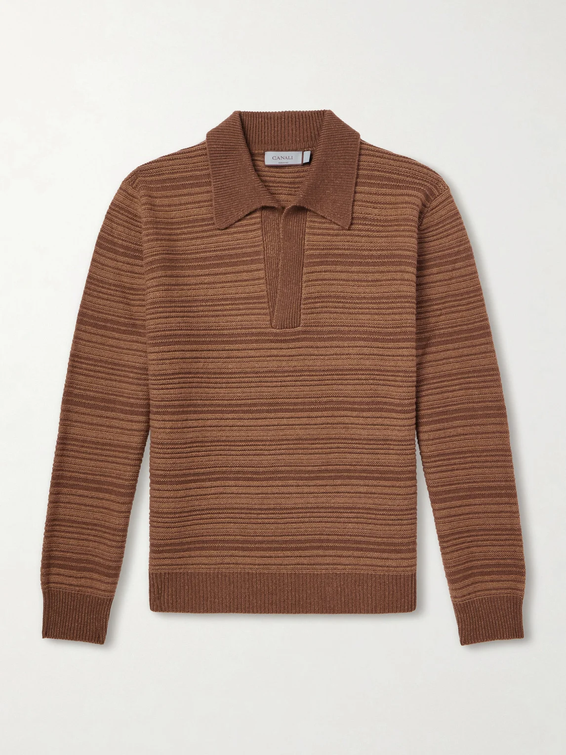 Wool and Cashmere-Blend Polo Sweater - 1