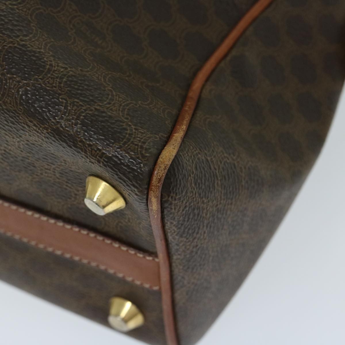 CELINE Macadam Canvas Hand Bag Pvc Brown - 16