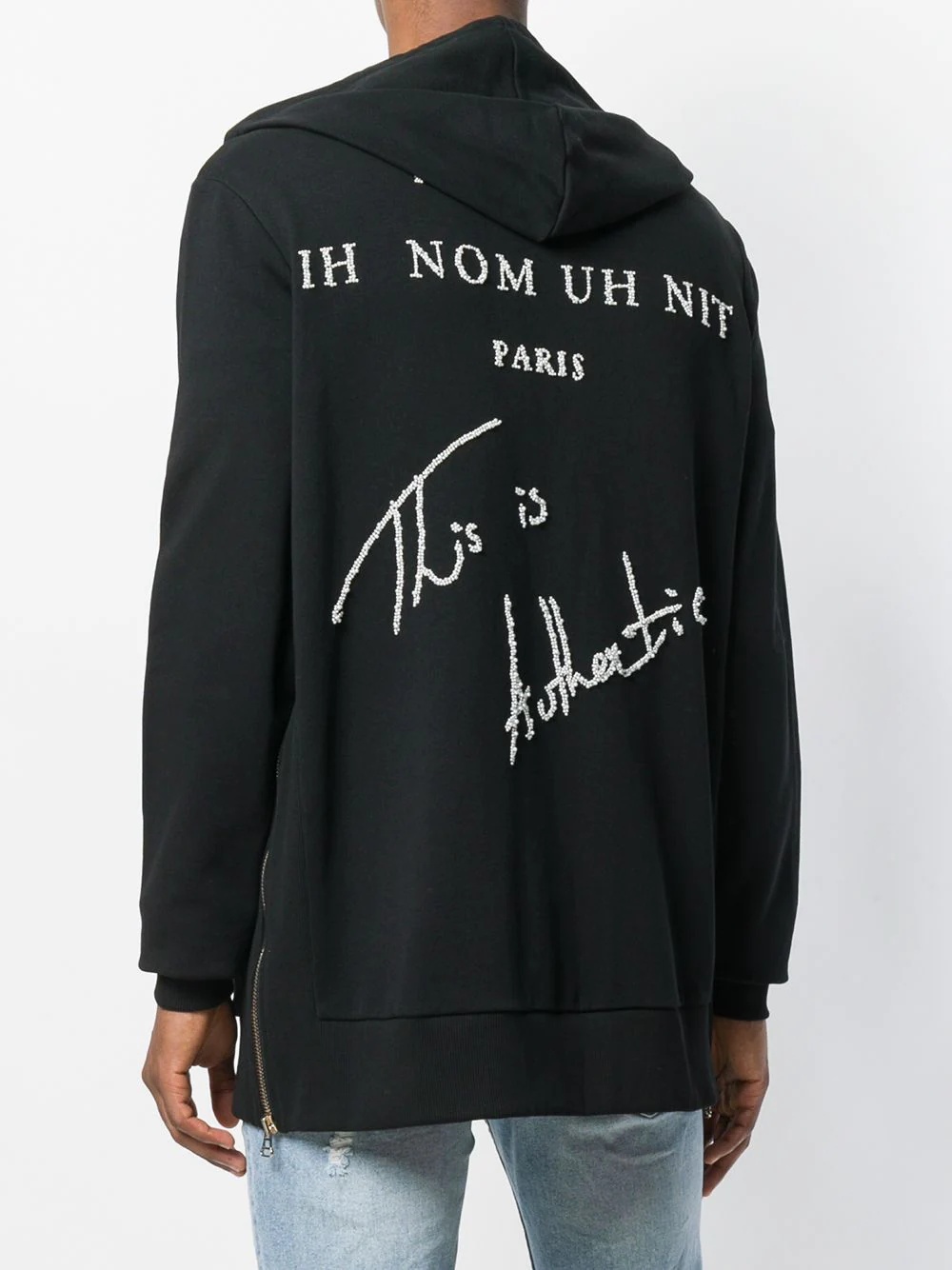 long embroidered hoodie - 4