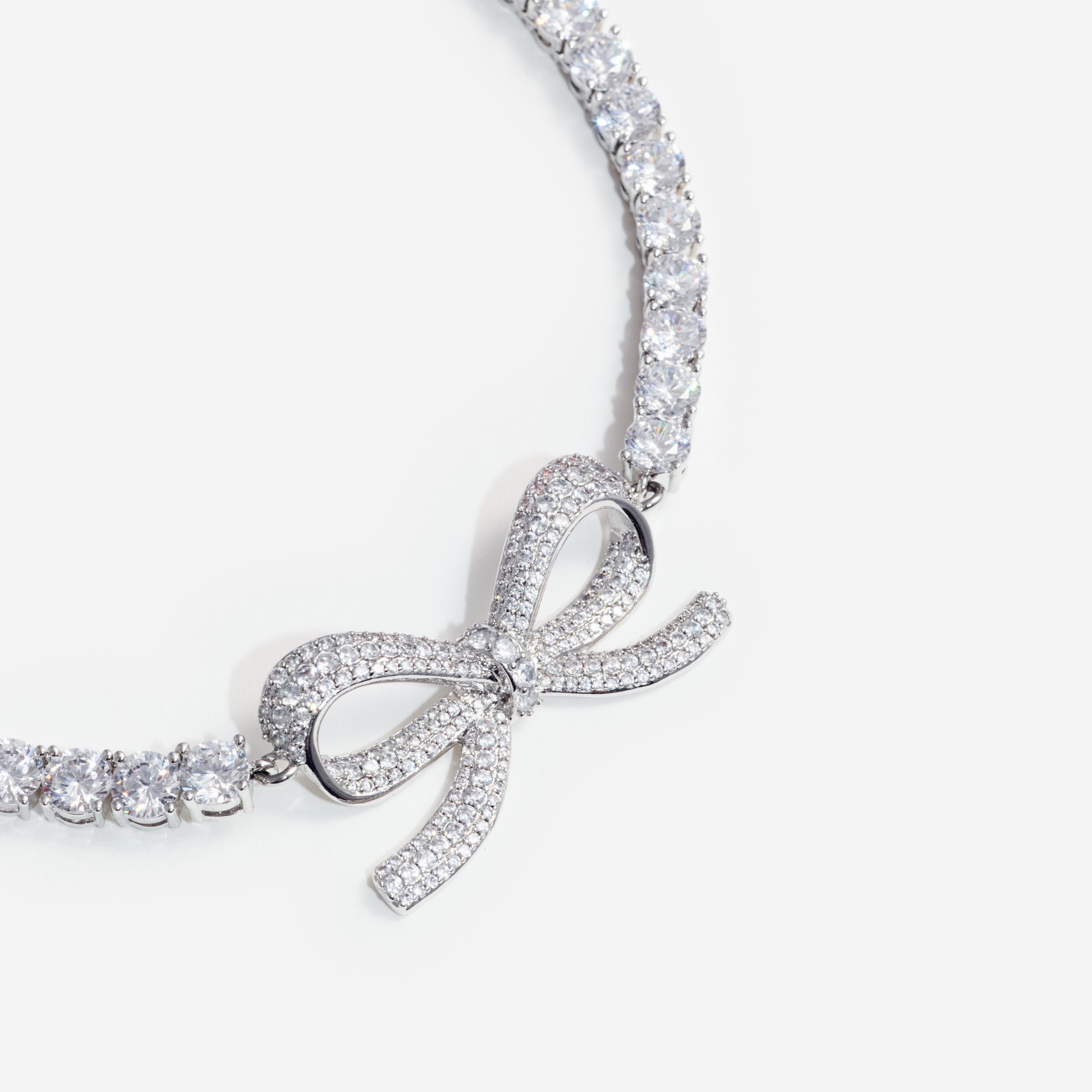 Diamante Bow Tennis Choker - 2