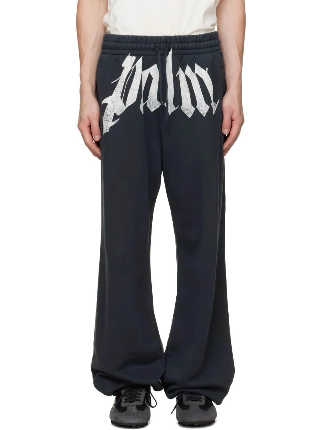 Black Big Waist Logo Sweatpants - 1