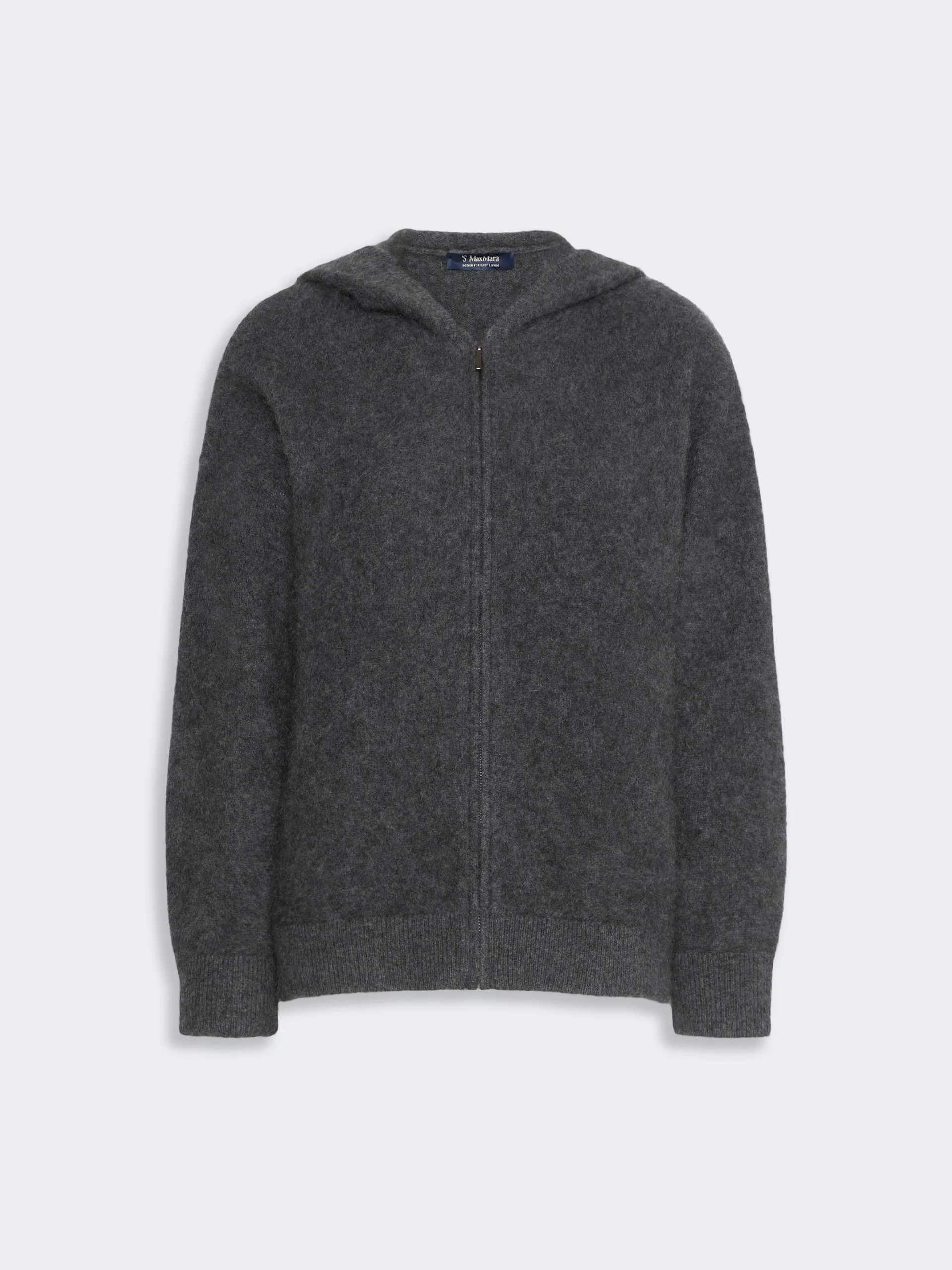 ANNE Brushed yak yarn cardigan - MEDIUM GREY - 1