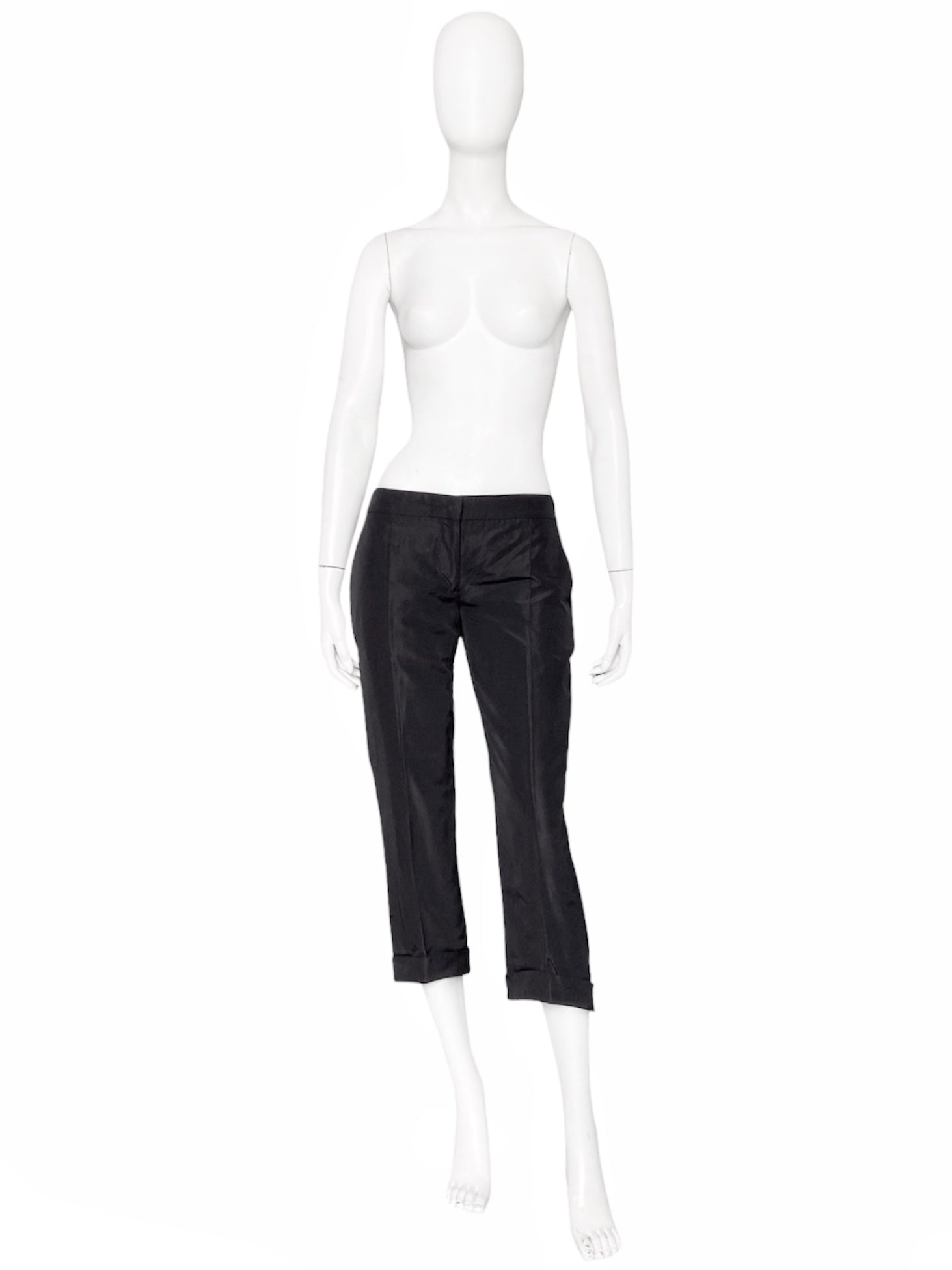 zOthers - Alexander Mcqueen Spring 2007 Runway Black Silk Bumster Pants 38 - 3