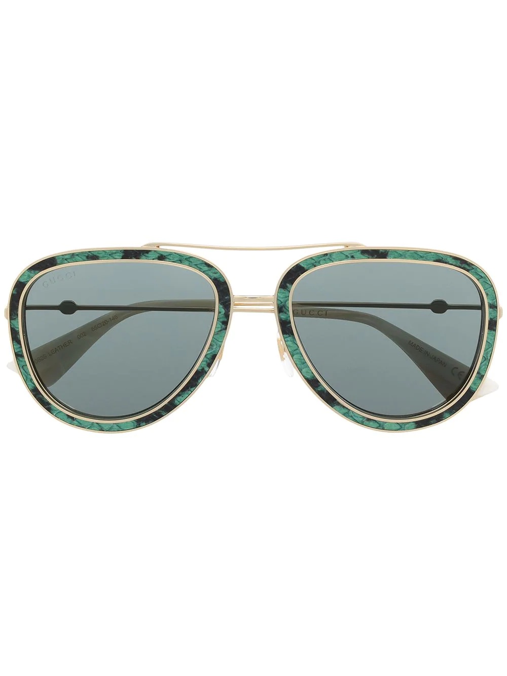 snakeskin-effect tinted sunglasses - 1