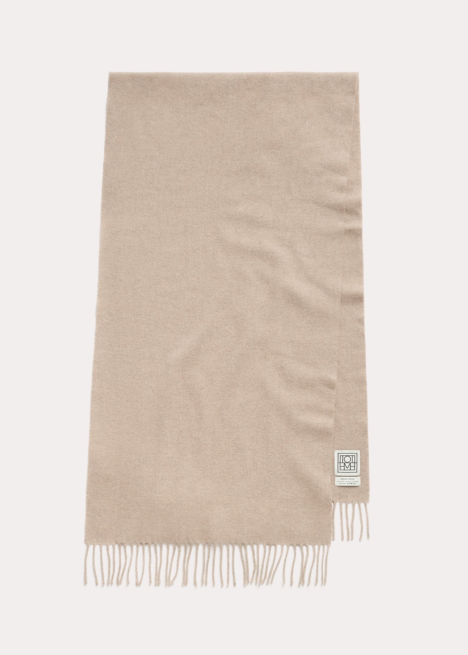 Classic wool scarf light beige mélange - 6