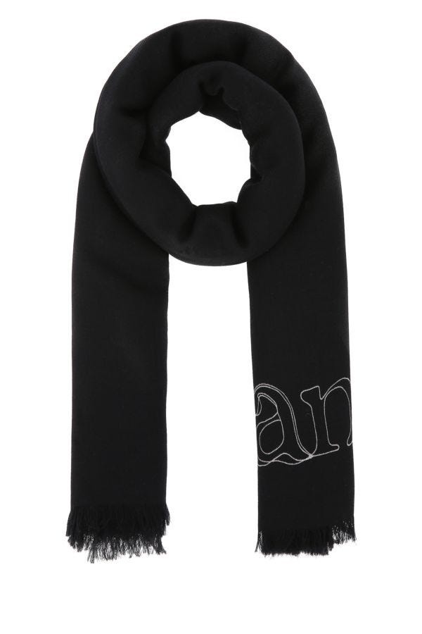 ALEXANDER MCQUEEN Black Cashmere Foulard - 1