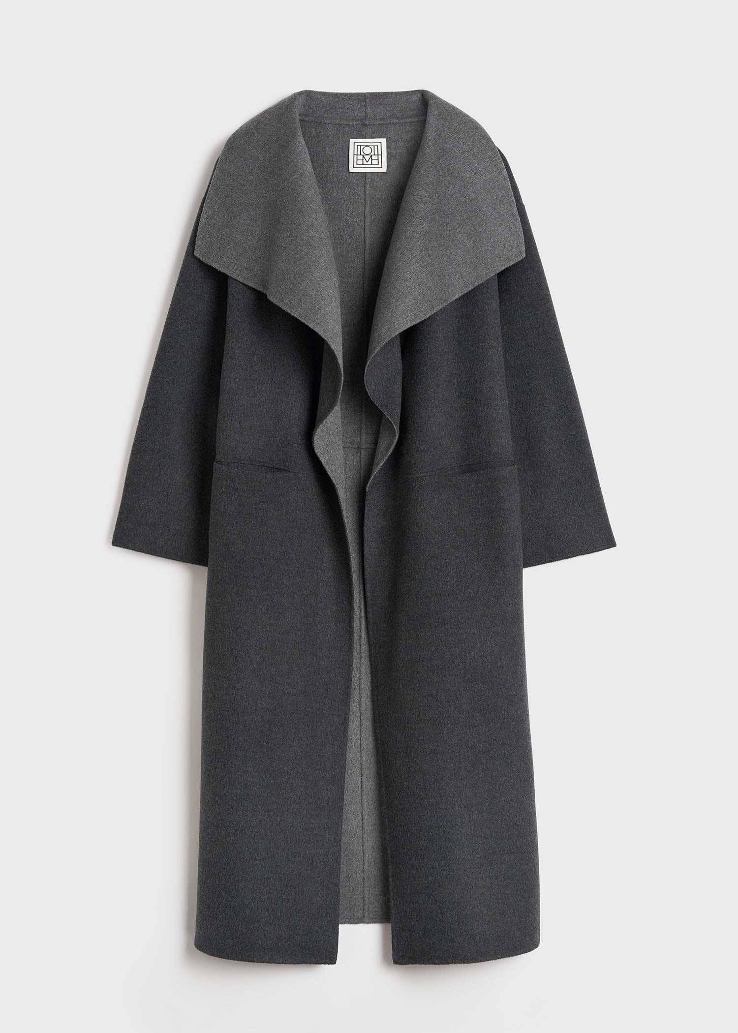 Doublé wool overcoat grey mélange – TOTEME