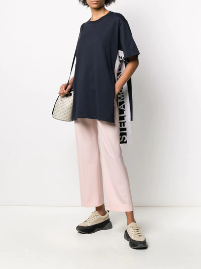 Stella McCartney asymmetric logo stripe T-shirt outlook