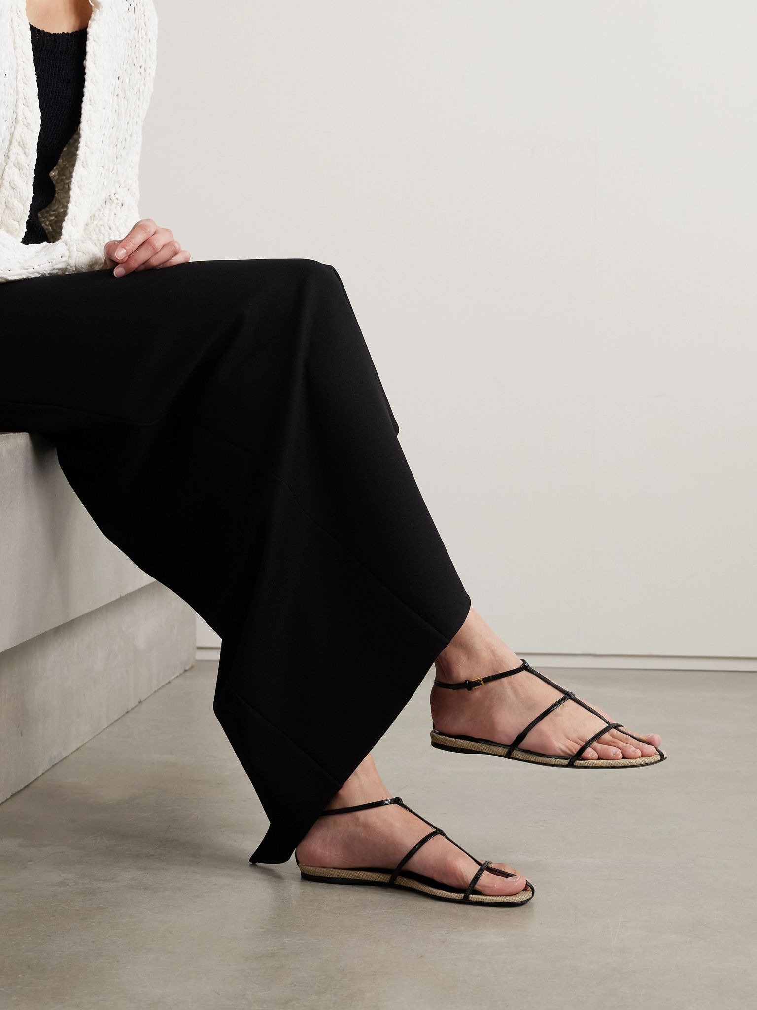 Cage leather sandals Black - 2