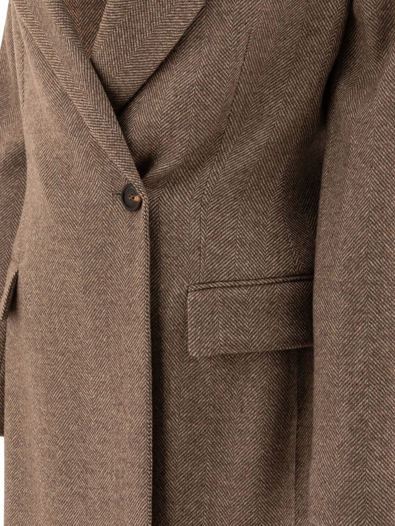 Brunello Cucinelli Brushed Techno Wool Chevron Blazer With Monili - 4