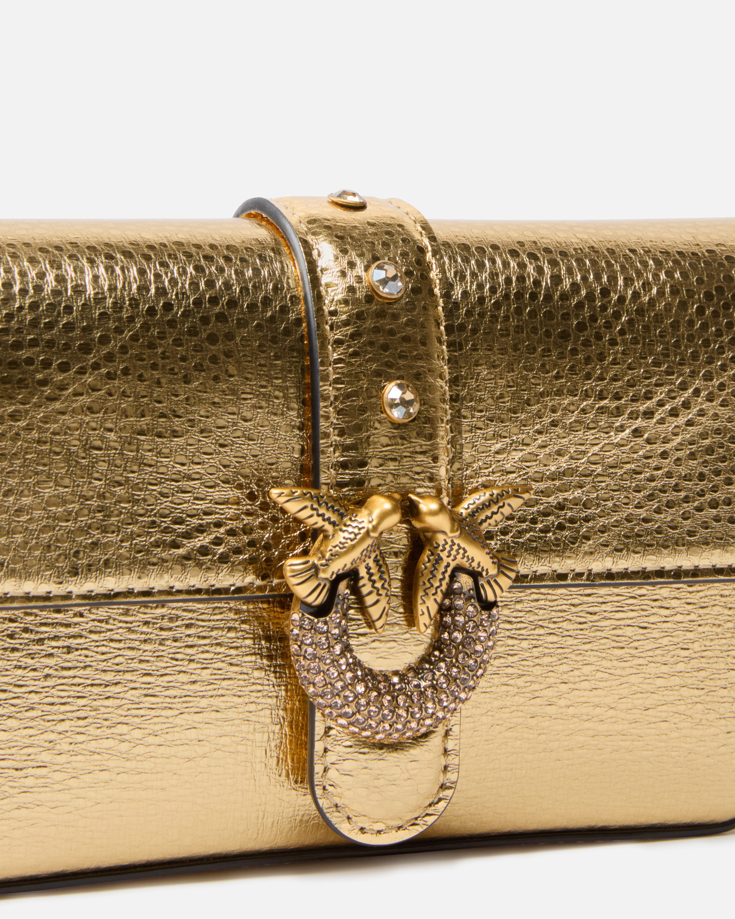 BABY SHOULDER BAG IN TUMBLED LAMINATED LEATHER - 3