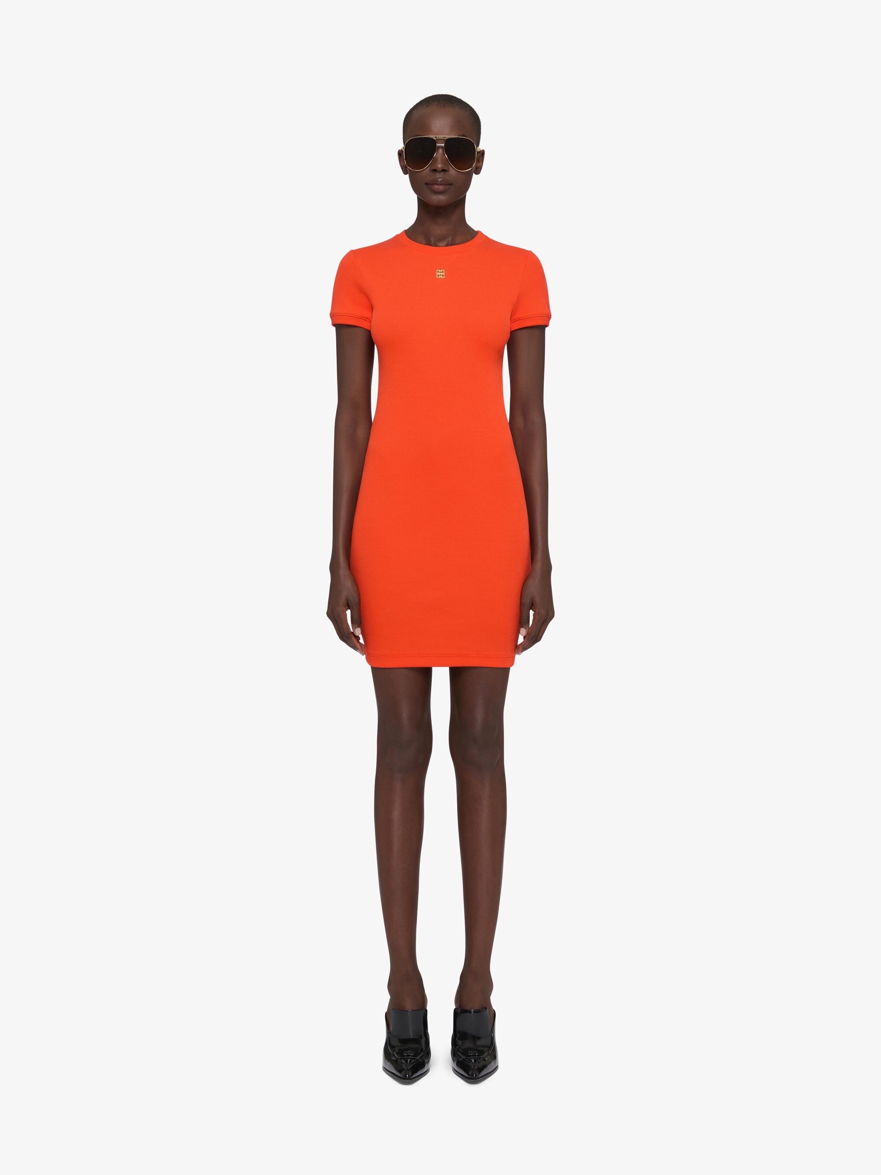 DRESS IN COTTON WITH 4G LIQUID DETAIL - 2
