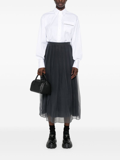 Brunello Cucinelli organza plated midi skirt outlook