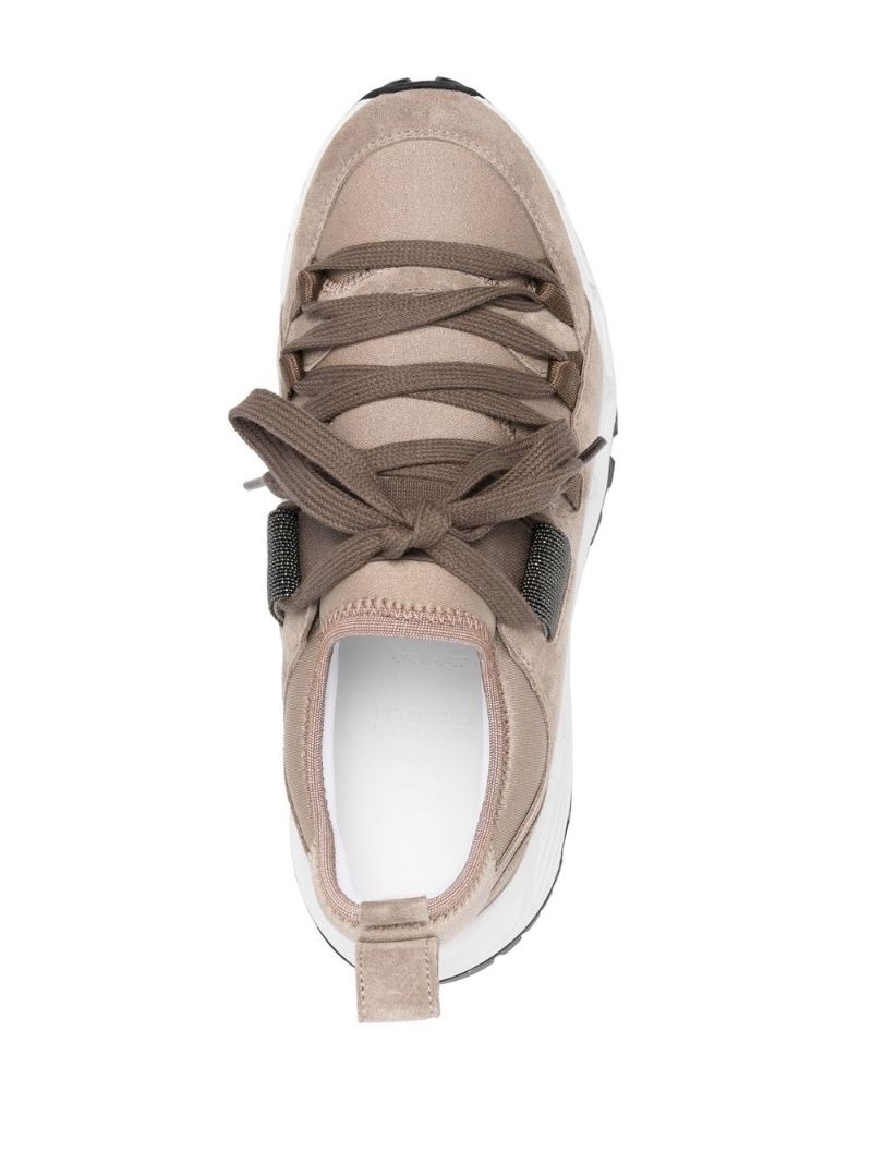 low-top lace-up sneakers - 4