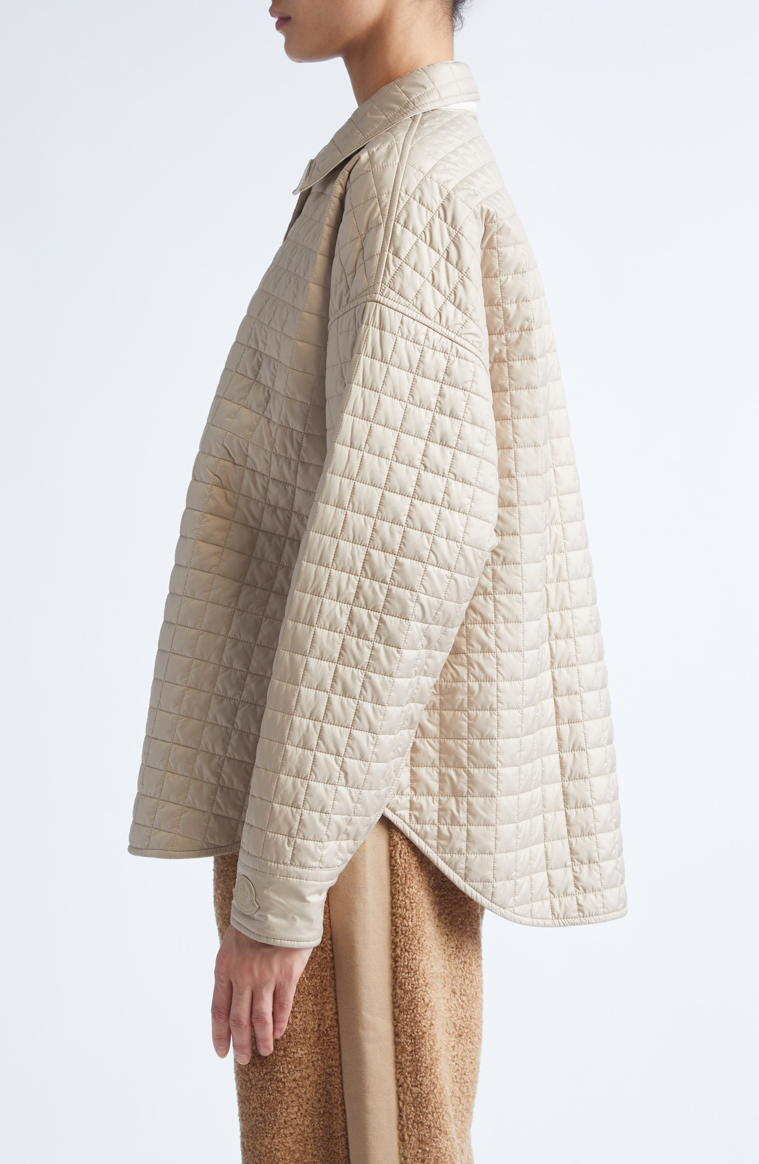 Moncler Reversible Padded Overshirt in Toasted Almond at Nordstrom - 4
