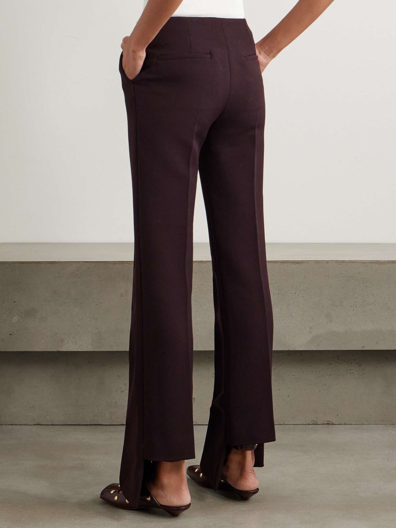Pleated wool straight-leg pants - 3