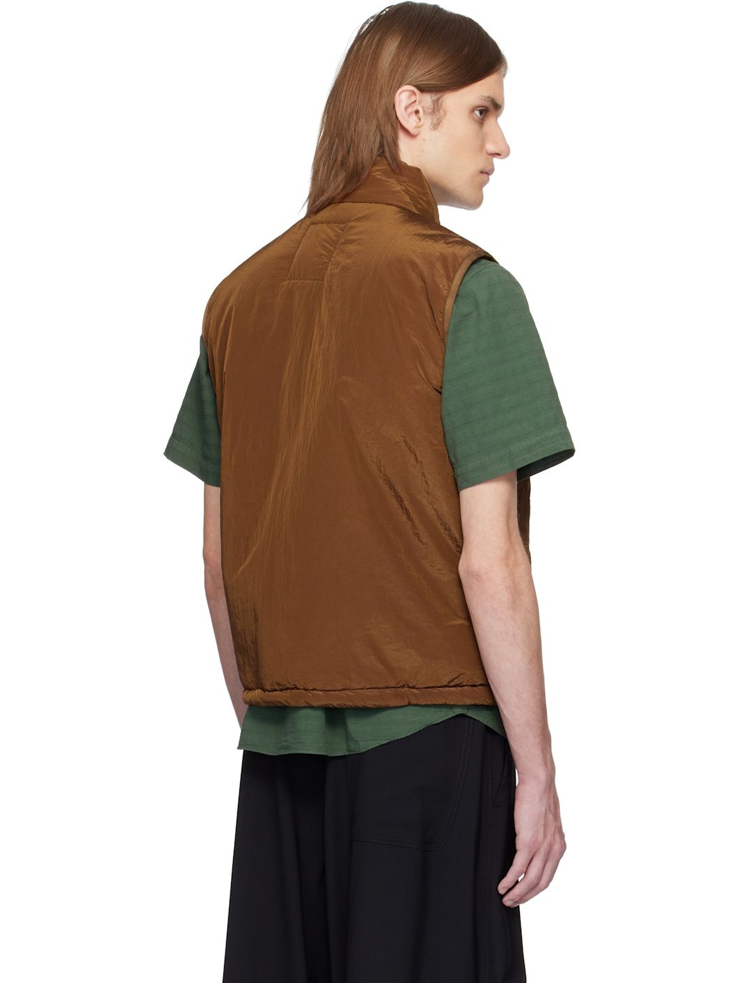 Brown Treker Shiny Nylon Vest - 3