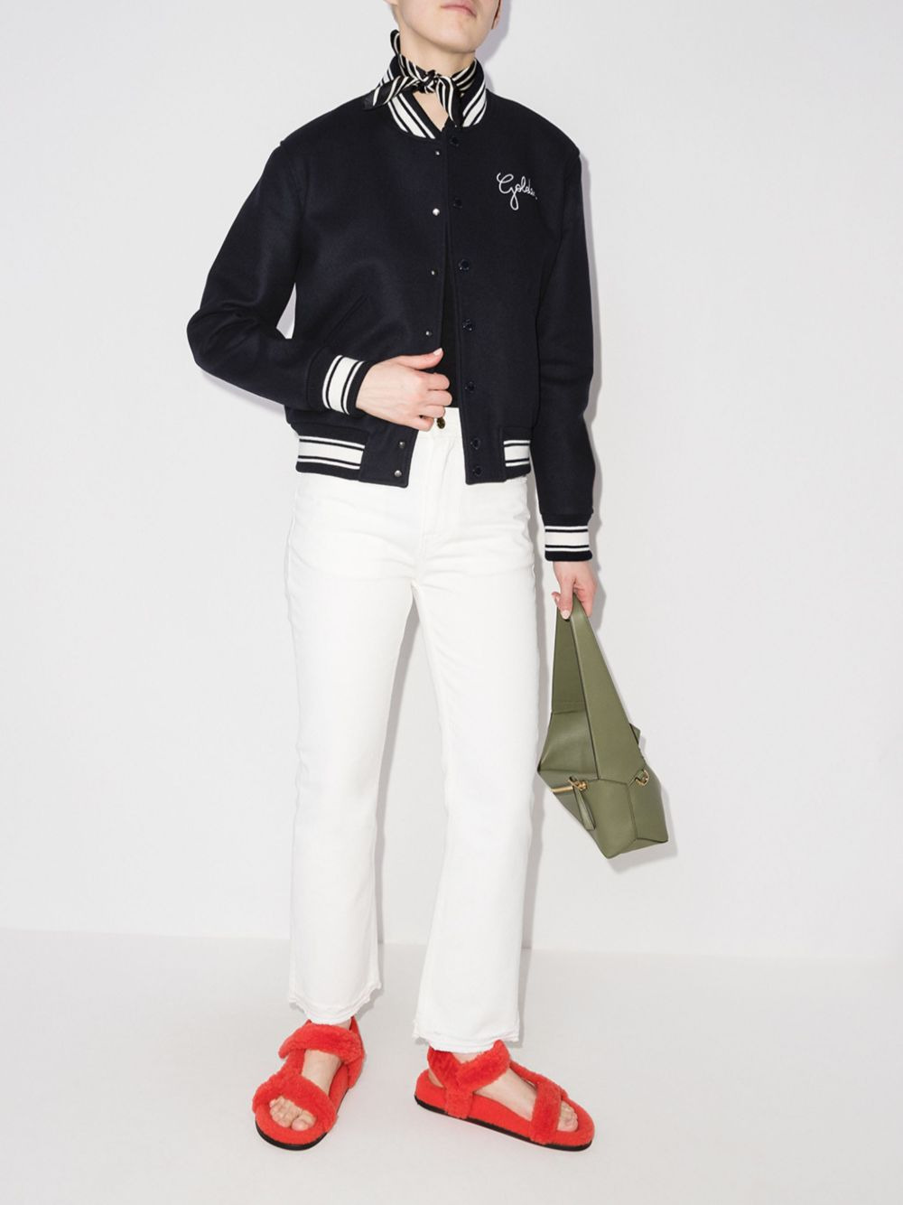 embroidered-logo bomber jacket - 5
